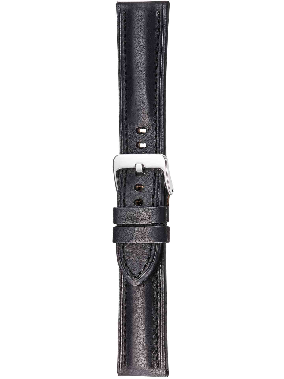 Herzog Italo-Pan Lederarmband Schwarz
