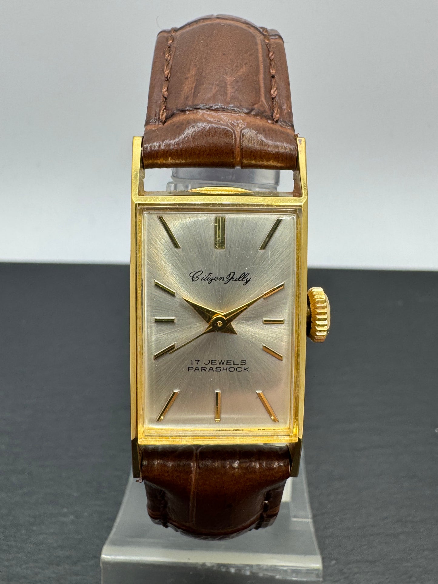 Citizen Heli J61401 (März 1964) – Tank-Style Damenuhr – vergoldet – frisch revidiert