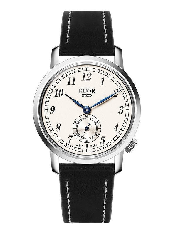 KUOE OLD SMITH 90-007 Automatik - 35 mm - weißes Zifferblatt - blaue Zeiger