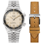 KUOE SOMBRERO 90-011, 38 mm, Ivory Linen Textured Dial, 20 BAR Wasserdicht