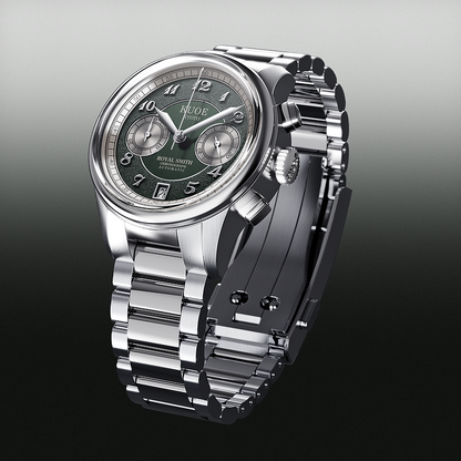 KUOE OLD SMITH 90-012 Automatik-Chronograph 37 mm - grünes Zifferblatt