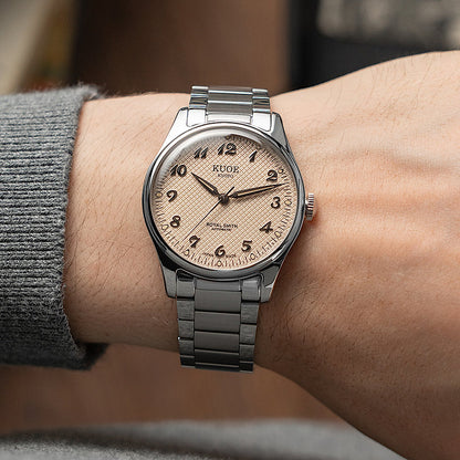 KUOE ROYAL SMITH 90-006 Breguet Numerals - 35 mm - Dusty Pink Dial