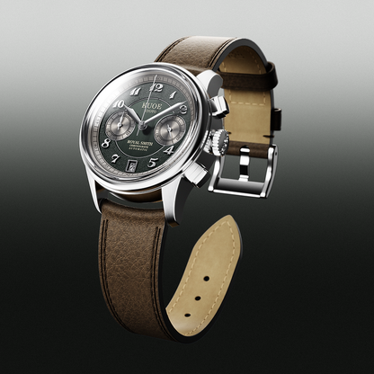 KUOE OLD SMITH 90-012 Automatik-Chronograph 37 mm - grünes Zifferblatt