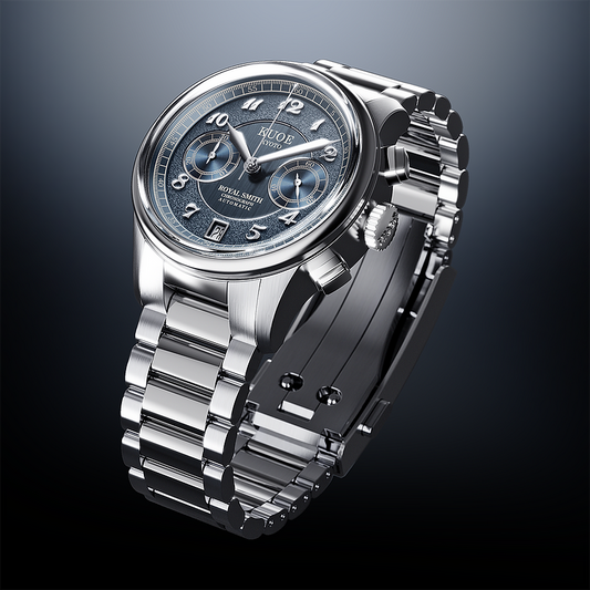 KUOE OLD SMITH 90-012 Automatik-Chronograph 37 mm - Navy Zifferblatt