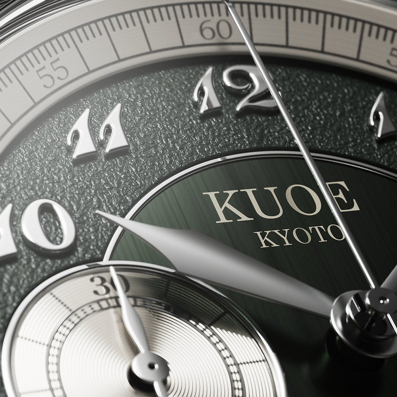 KUOE OLD SMITH 90-012 Automatik-Chronograph 37 mm - grünes Zifferblatt