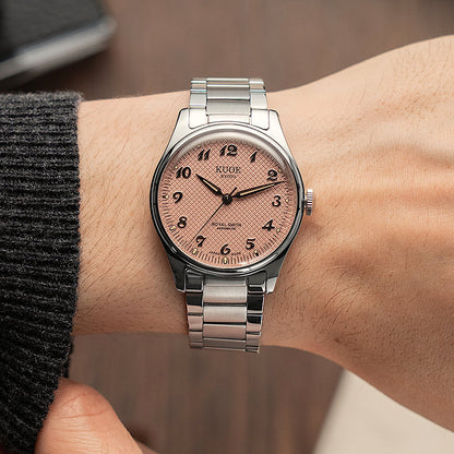 KUOE ROYAL SMITH 90-006 Breguet Numerals - 35 mm - Pink Dial