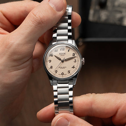 KUOE ROYAL SMITH 90-006 Breguet Numerals - 35 mm - Dusty Pink Dial