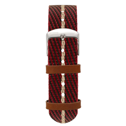 KUOE Original Nylon Strap, 18mm, Khaki, Silver Clasp