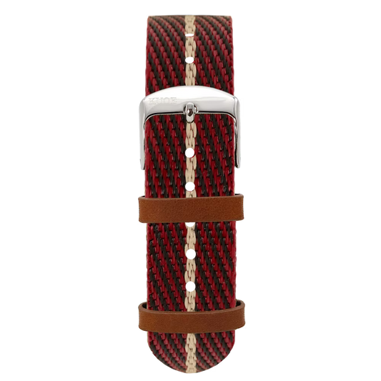 KUOE Original Nylon Strap, 18mm, Khaki, Silver Clasp