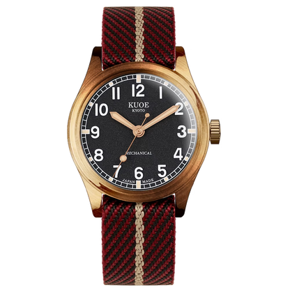 KUOE Original Nylon Strap, 18mm, Khaki, Silver Clasp
