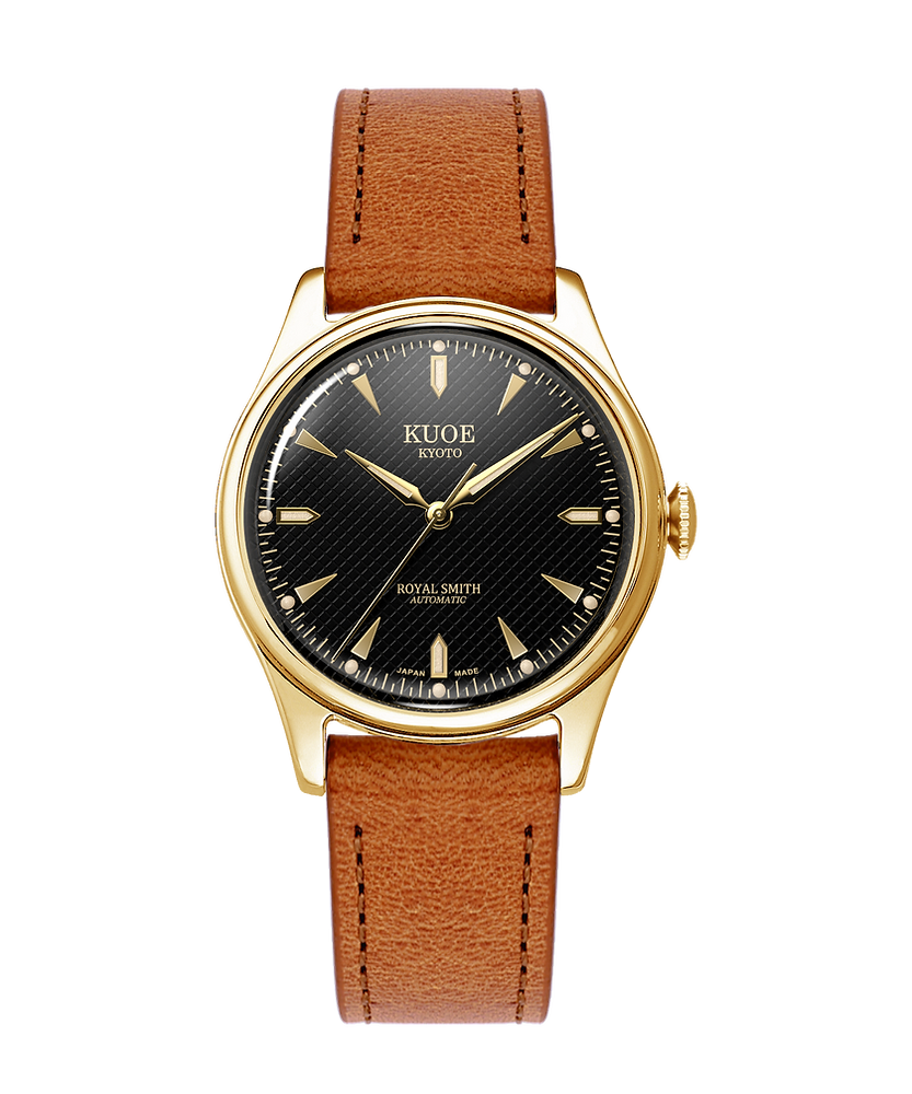 KUOE ROYAL SMITH 90-006 Gold Case - 35 mm - Black Dial – Japanese