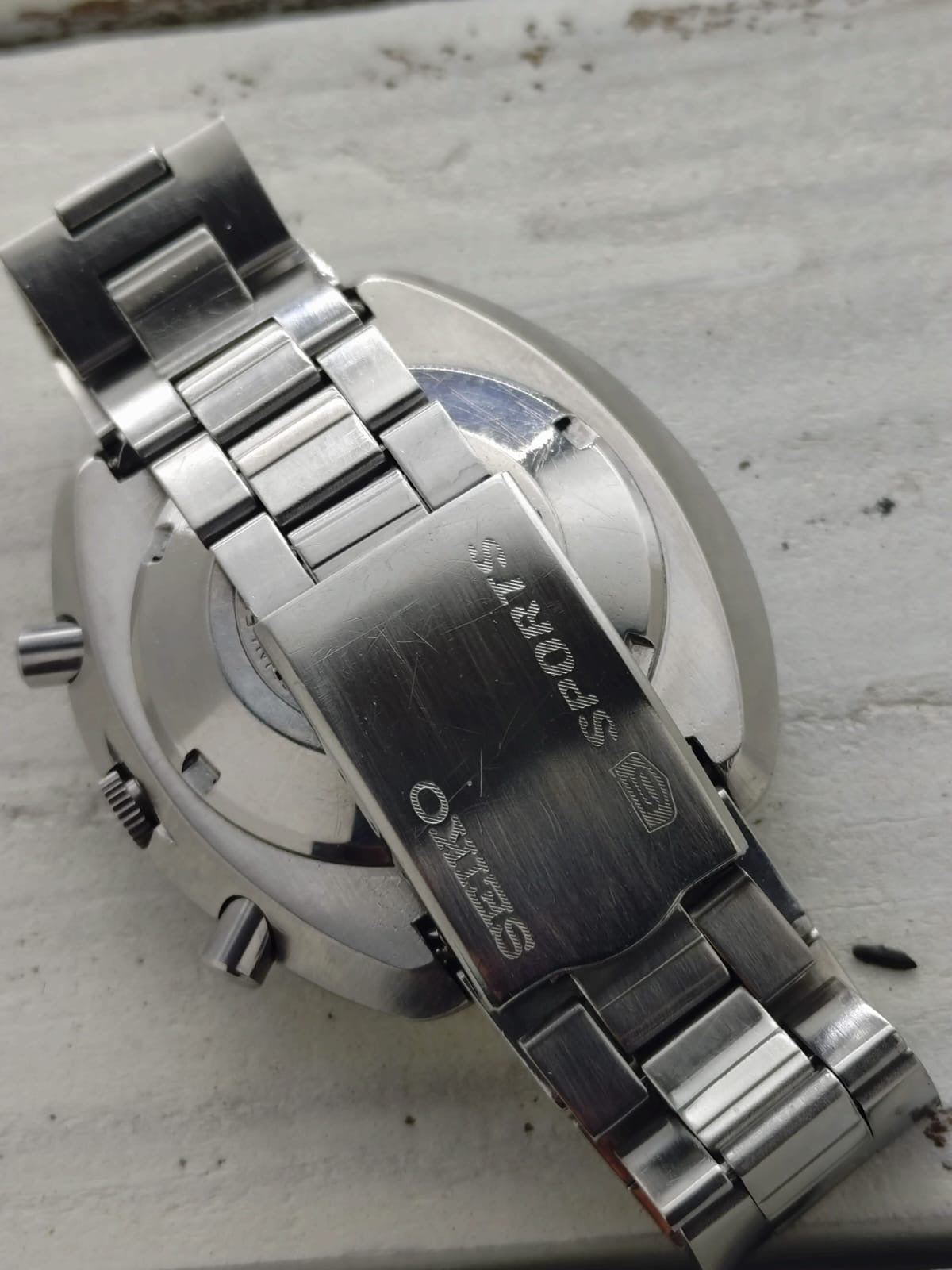 Seiko 5 Sports Speed-Timer 6139-7020 – Caliber 6139, 21 jewels, Suwa Seikosha – champagne dial, original bracelet – November 1971 – freshly serviced