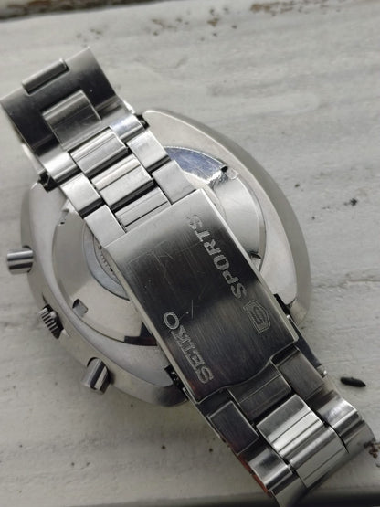 Seiko 5 Sports Speed-Timer 6139-7020 – Caliber 6139, 21 jewels, Suwa Seikosha – champagne dial, original bracelet – November 1971 – freshly serviced