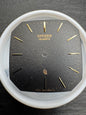 Citizen Original Zifferblatt 2820-266011 „Citizen Quartz" (eckig, abgeschrägte Ecken, Schwarz/Gold, Gewebestruktur, applizierte Indizes) – NOS