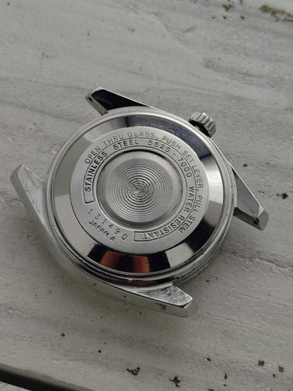 King Seiko Hi-Beat 5625-7000 – Caliber 5625A, Suwa Seikosha – Stainless steel, date only – March 1971 – freshly serviced