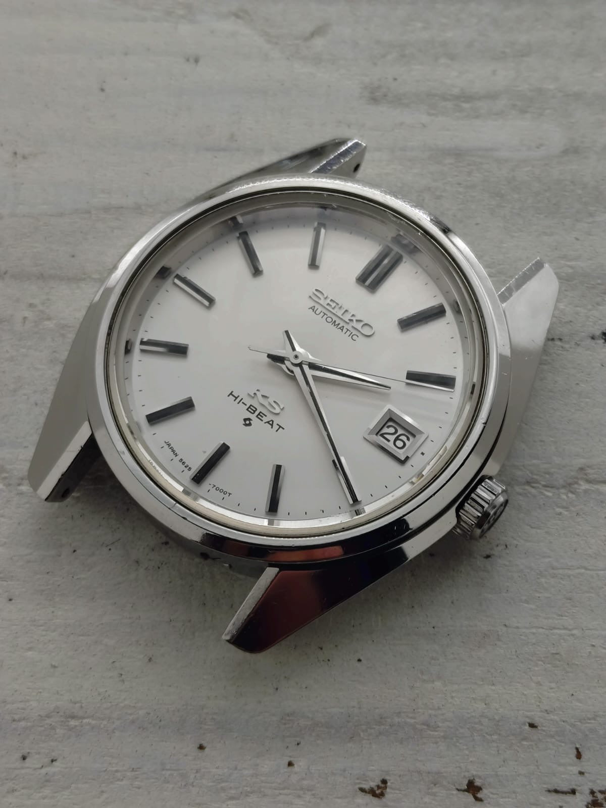 King Seiko Hi-Beat 5625-7000 – Caliber 5625A, Suwa Seikosha – Stainless steel, date only – March 1971 – freshly serviced