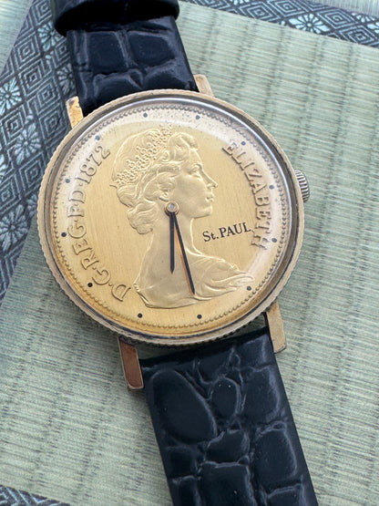 Orient Coin Watch I120-46101 – Cal. 12040, 21 Jewels Manual Wind – Coin Dial St Paul's Cathedral – 1970s