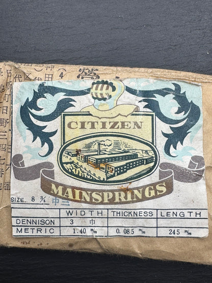 Citizen Original Spare Part – Mainspring – Size 8 ¾''' (1.40 × 0.085 × 245 mm) – NOS (1 Piece)