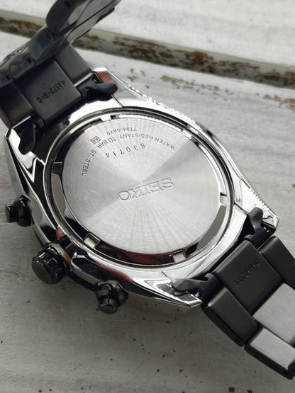 Seiko Chronograph 7T94-0AY0 – Quarz, Tachymeter, 100 m – 43,5 mm – März 2008