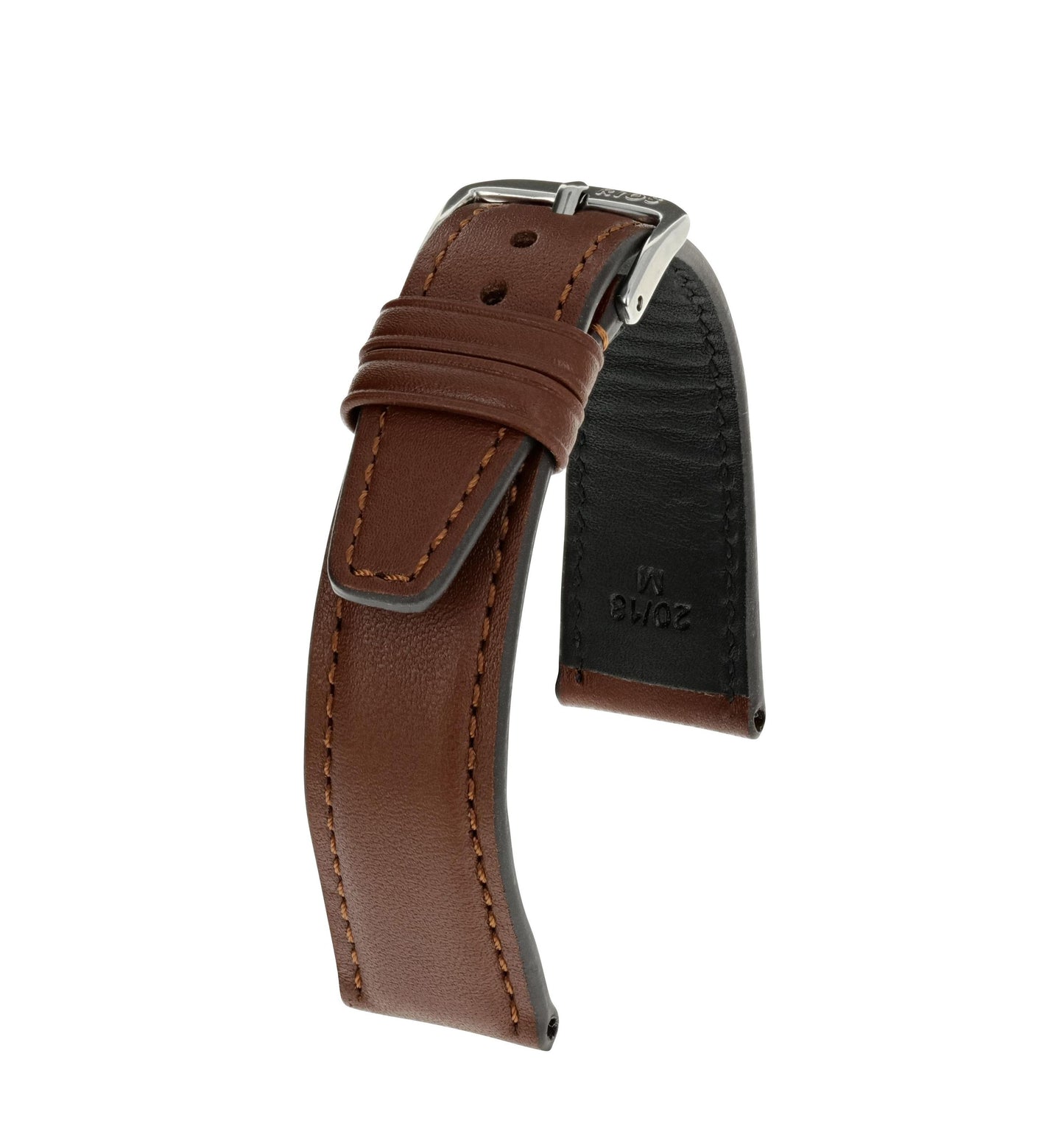 RIOS1931 Echt-Kalbsleder-Uhrenarmband (Mahagoni) - 21mm - Länge M