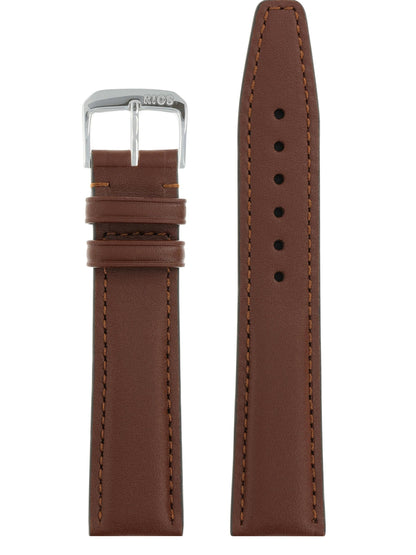 RIOS1931 Echt-Kalbsleder-Uhrenarmband (Mahagoni) - 21mm - Länge M