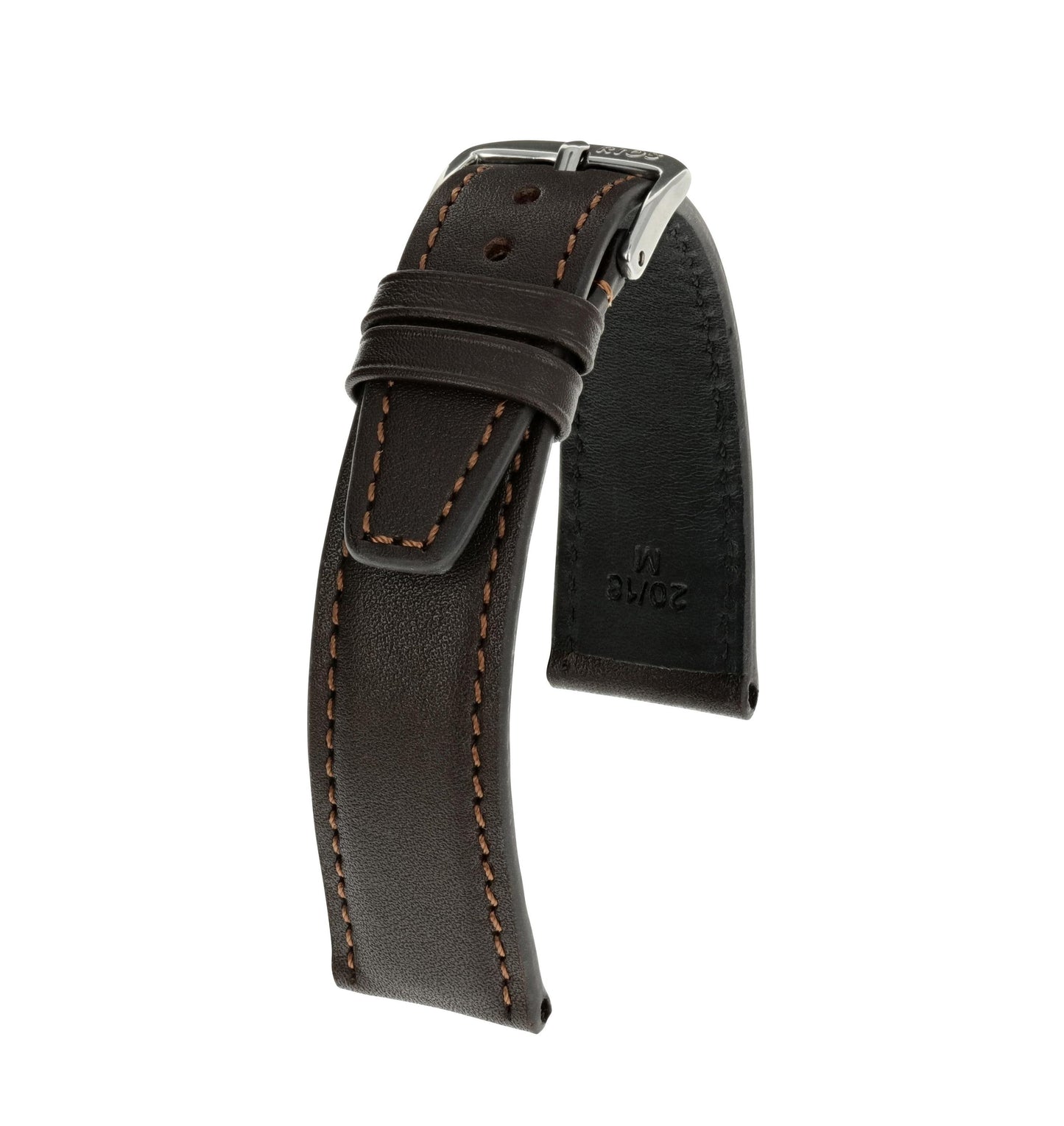 RIOS1931 Genuine Calfskin Leather Watch Strap (Mocha) - 21mm - Length M