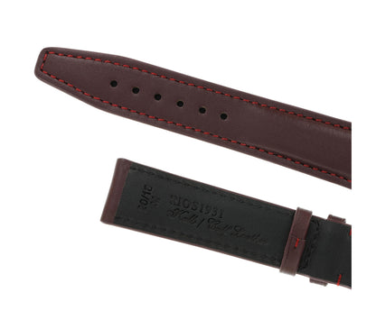 RIOS1931 Echt-Kalbsleder-Uhrenarmband (Bordeaux) - 21mm - Länge M