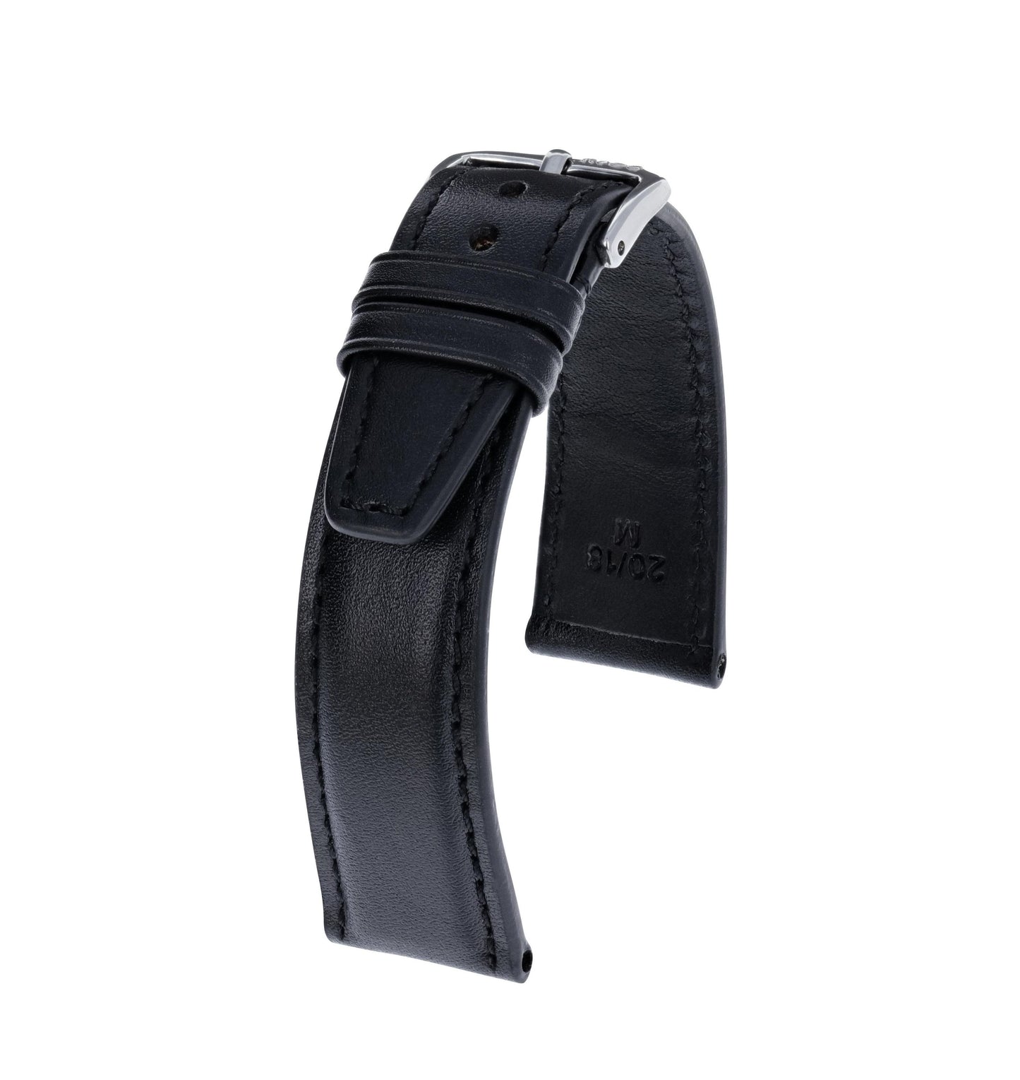 RIOS1931 Echt-Kalbsleder-Uhrenarmband (Schwarz) - 21mm - Länge M