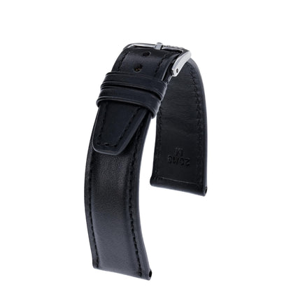 RIOS1931 Echt-Kalbsleder-Uhrenarmband (Schwarz) - 21mm - Länge M