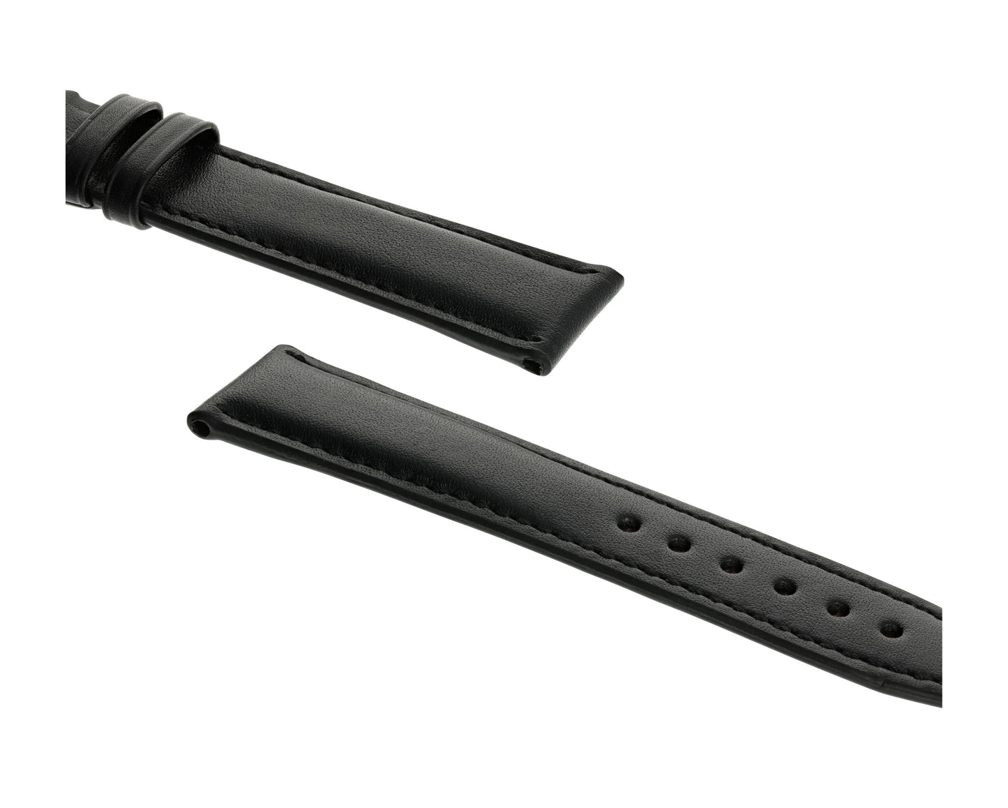 RIOS1931 Echt-Kalbsleder-Uhrenarmband (Schwarz) - 21mm - Länge M