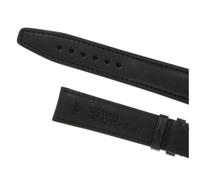 RIOS1931 Echt-Kalbsleder-Uhrenarmband (Schwarz) - 21mm - Länge M