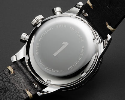 OUTLINE Chronographe à 2 compteurs Série IV « NOIR »