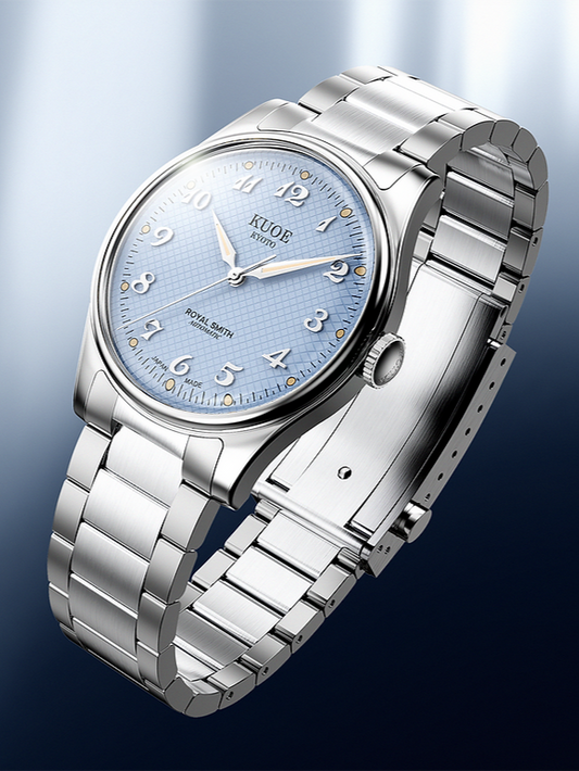 KUOE ROYAL SMITH 90-006 Breguet Numerals - 35 mm - Blue Dial