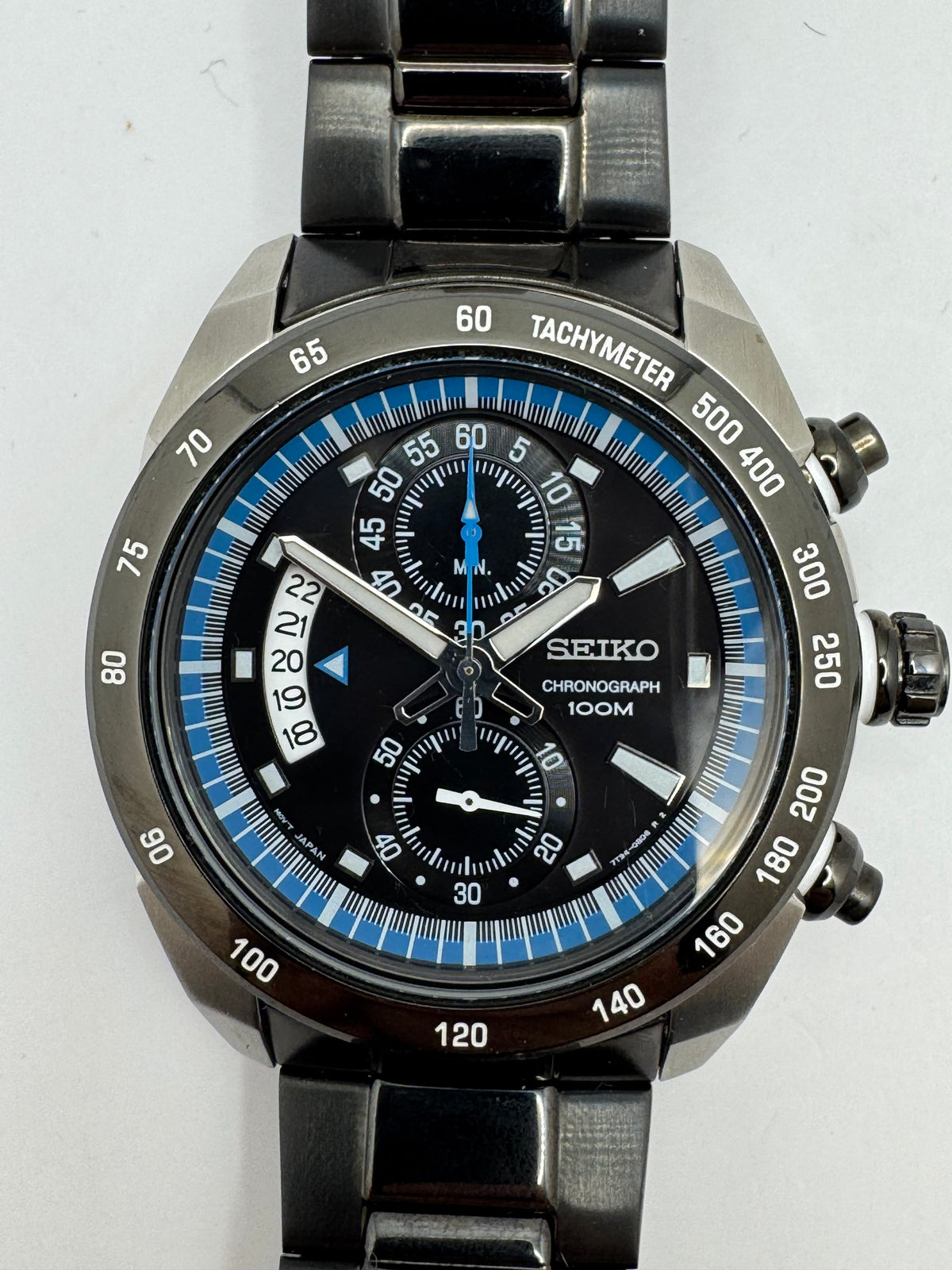 Seiko Chronograph 7T94-0AY0 – Quarz, Tachymeter, 100 m – 43,5 mm – März 2008