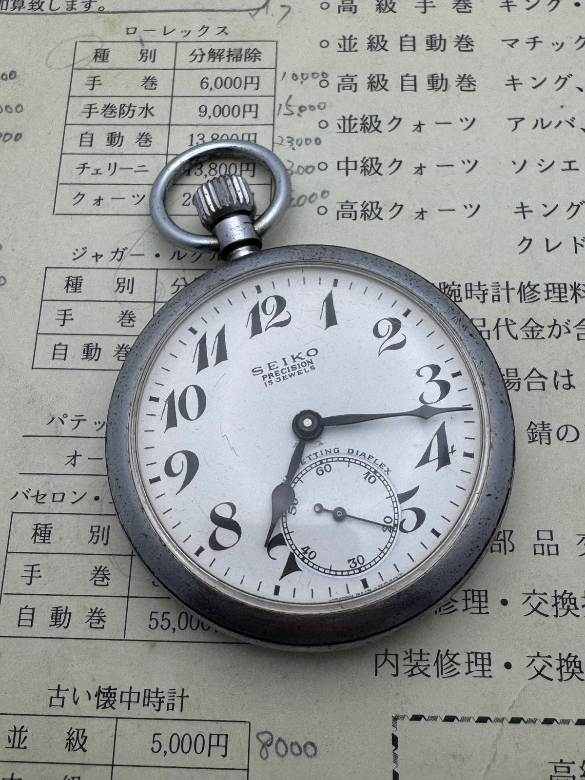 Seiko Precision Second Setting – 19 rubis – JNR Hokkaido – Shōwa 44 / 1969