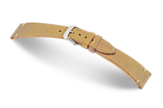 RIOS1931 Echt Vintagelederarmband 20/16 mm – honig (Länge M)