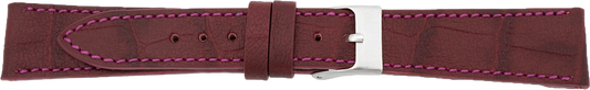 Bracelet de montre en cuir PREMIUM, motif crocodile, bordeaux 21 mm