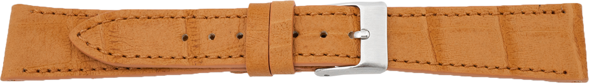PREMIUM Leather Watch Strap Crocodile Embossed Cognac 21mm