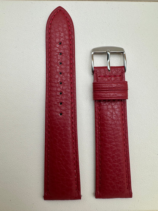 🔴 Bracelet en cuir rouge TEN TO SEN – 20 mm (Fabriqué au Japon)