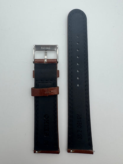 Seiko Lederarmband RS15C20BN 20-18 mit Schnellwechselsystem 20 mm – glattes Rindleder, braun (JDM)