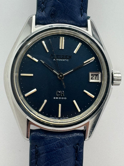 Rarity: Citizen Highness 36000 – Ref. 4-740203 Y – Caliber 7430, 36,000 bph automatic, chronometer quality – blue dial – October 1971 – freshly serviced