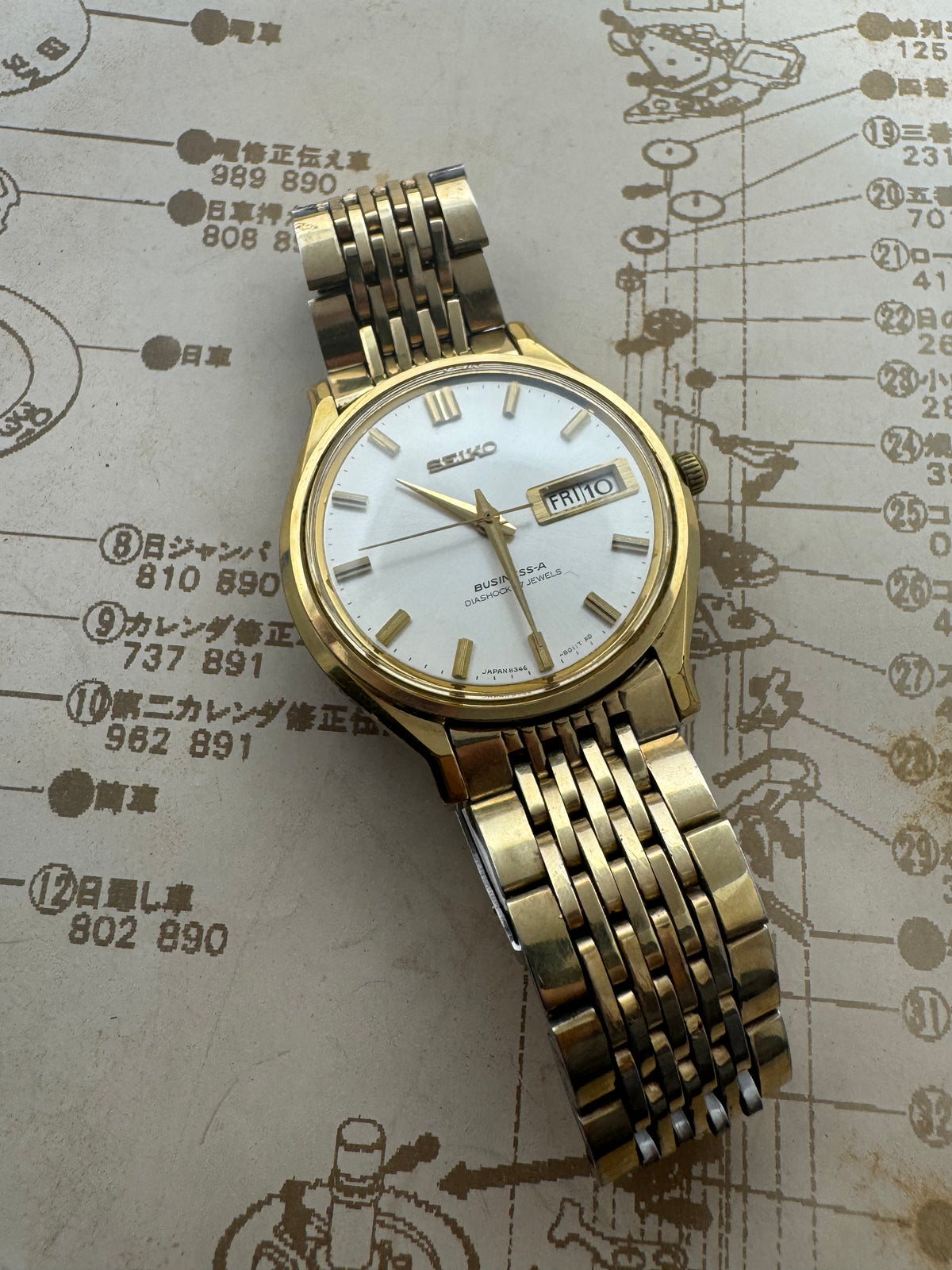 Seiko Business-A 8346-8000 – February 1971 – Diashock 27 Jewels, Day/Date – Original Bracelet – Serviced 2026