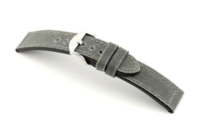 RIOS1931 Echt Canvas Uhrenarmband (steingrau) - 20mm - Länge M