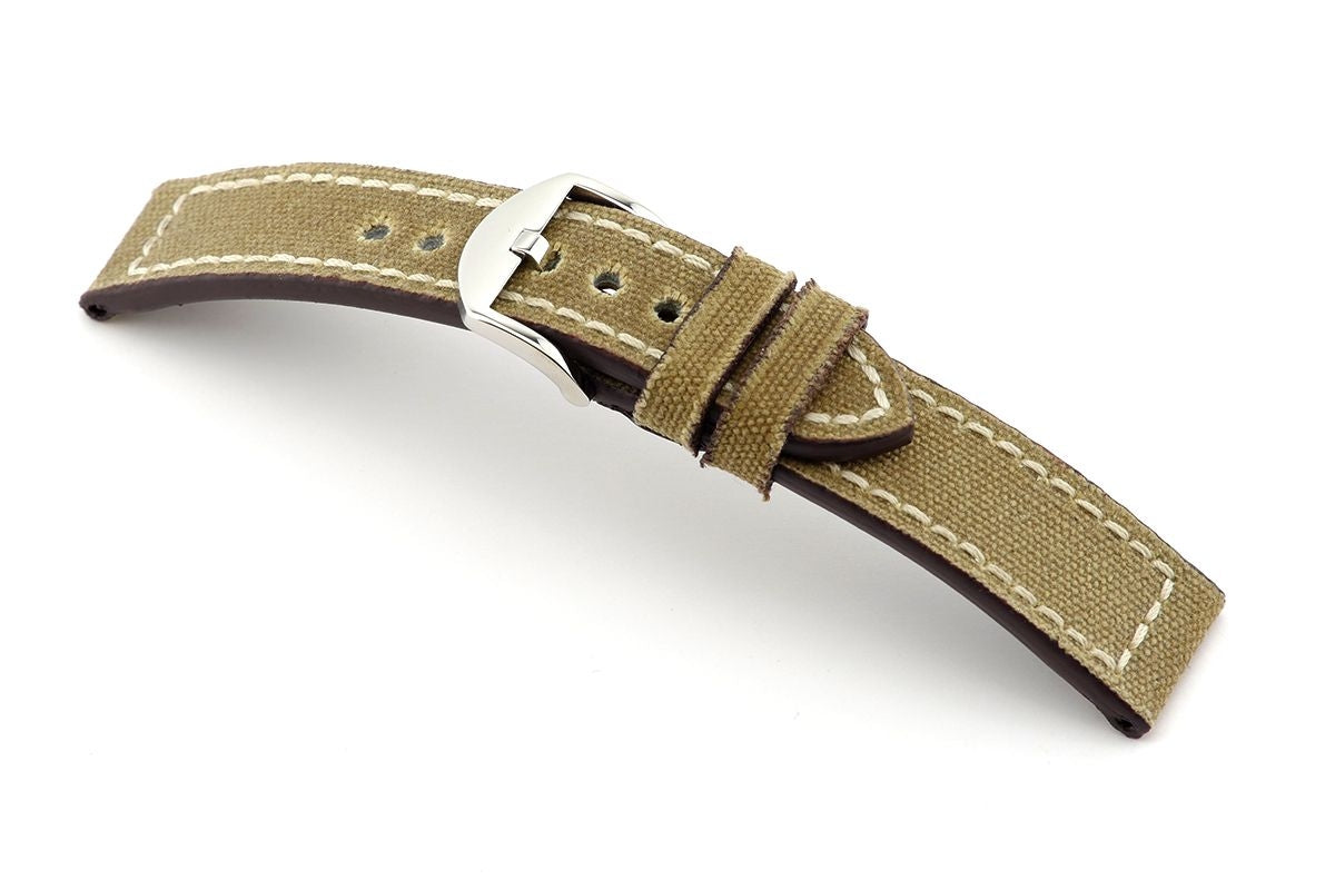 RIOS1931 Echt Canvas Uhrenarmband (honig) - 20mm - Länge M