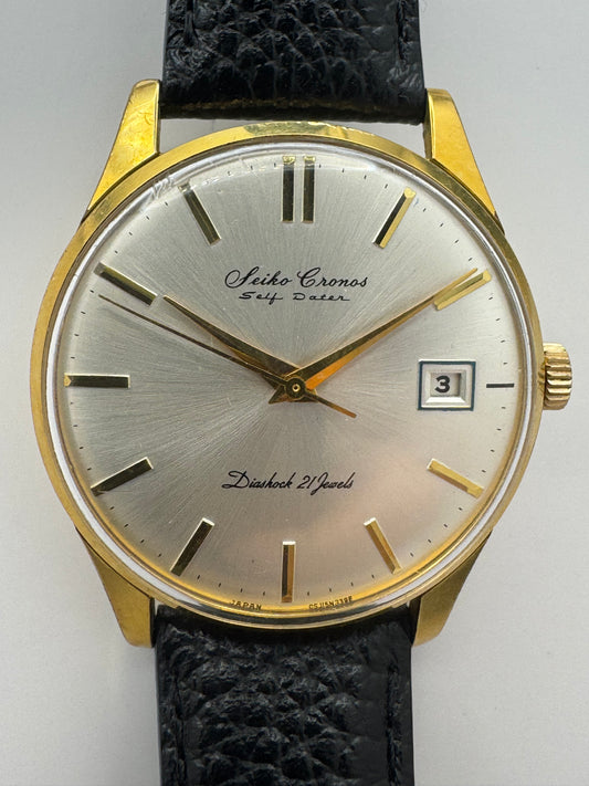 Seiko Cronos Self Dater – Réf. J15016E – Mouvement Cronos, 21 rubis, remontage manuel – Daini Seikosha, 1963 – récemment révisée