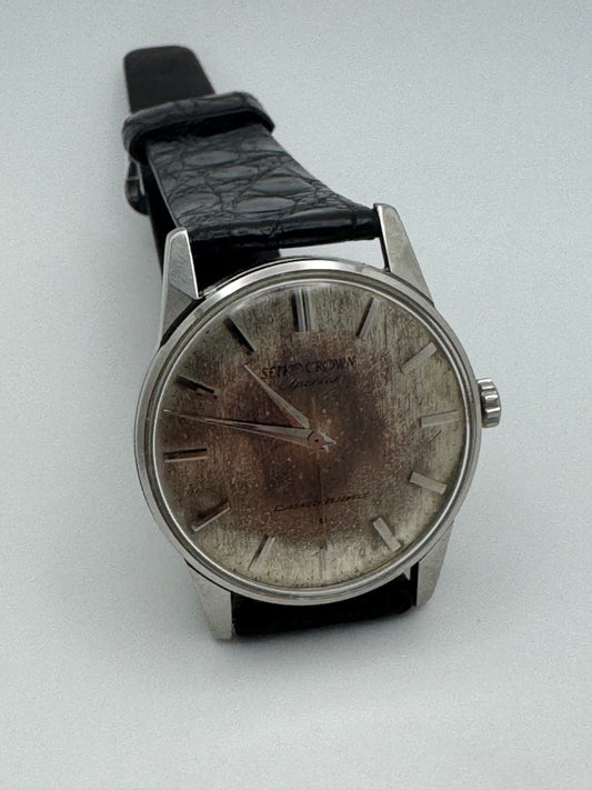 Seiko Crown Special J14100 – Cadran Tropical – Cal. 341, 23 rubis – fraîchement révisée d'une collection d'horloger japonais