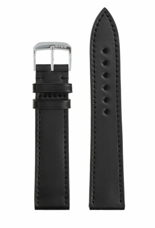 RIOS1931 Echt Shell Cordovan-Lederarmband 20mm - schwarz