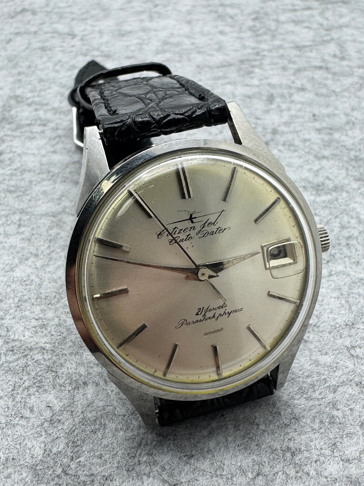Citizen Jet Auto Dater 21 Jewels – Ringrotor-Automatik – Firmengravur Nippon Express 1966 - frisch revidiert