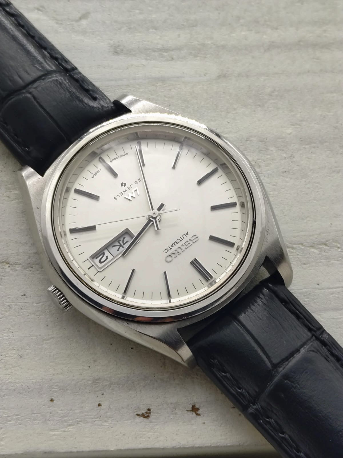 Seiko Lord Matic 5606-7072 – Caliber 5606A, 23 jewels, Suwa Seikosha – matte silver dial – January 1974 – freshly serviced