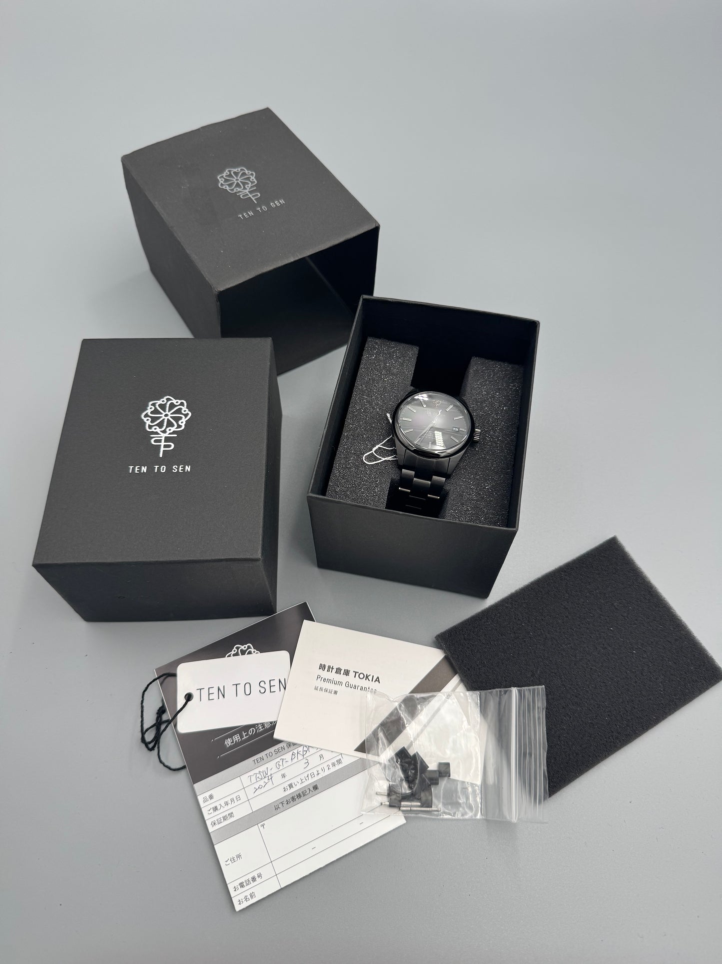 TEN TO SEN „TTSW-GT-BKBK" – All-Black Automatic, 38 mm, MIYOTA 9015 (Full Set, ungetragen 2024)